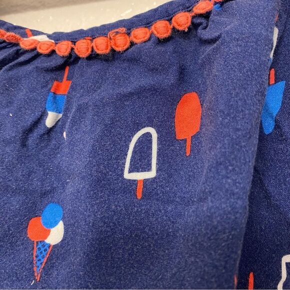 Cat and Jack Viscose red white blue ice cream Romper jumpsuit shorts XL 14/16 - Picture 8 of 8